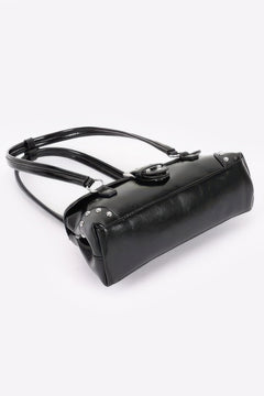 Vegan Leather Metal Studded Shoulder Bag