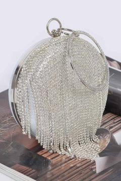 Rhinestone Fringe Round Party Bag