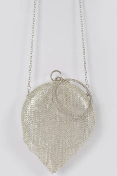 Rhinestone Fringe Round Party Bag
