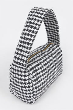 Houndstooth Knit Shoulder Bag