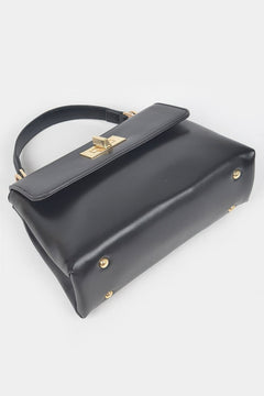Faux Leather Flap Bag
