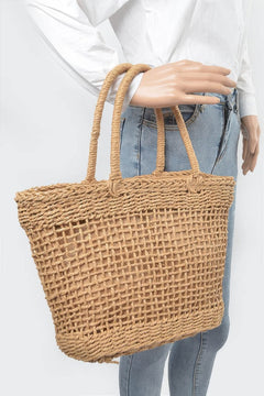 Faux Straw Tote Bag