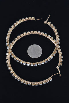 8cm Rhinestone Hoop Earring