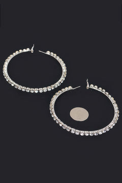 8cm Rhinestone Hoop Earring
