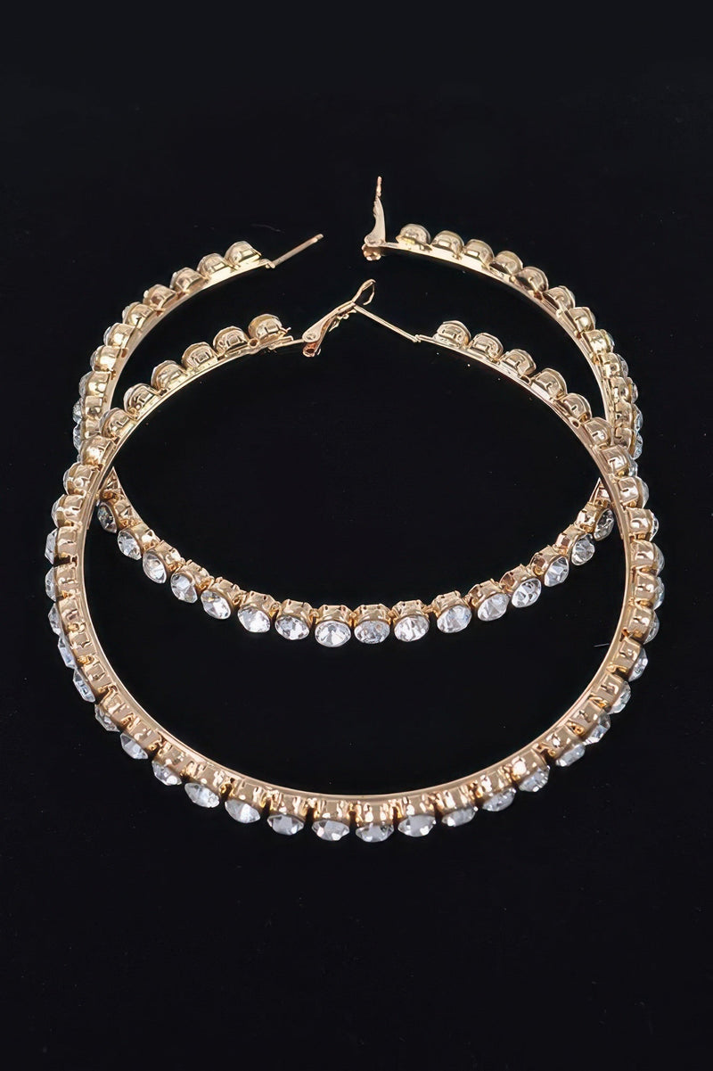 8cm Rhinestone Hoop Earring