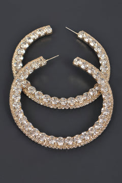 60mm Rhinestone Hoop Earring