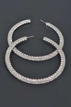 80mm Rhinestone Hoop Earring