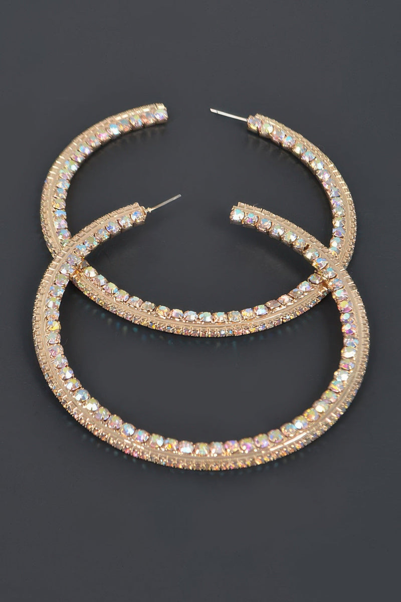 80mm Rhinestone Hoop Earring