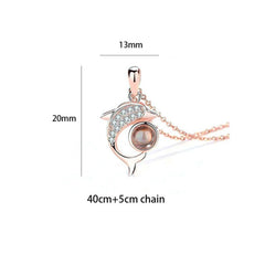 100 languages of love necklace Heart Pendant Wedding Romantic Memory Projection Necklace