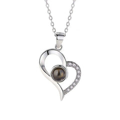 100 languages of love necklace Pendant to Express, Women Love Memory Projection Necklace