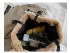 Large Tote Winter Plush Bags For Women Fashion 2021 Furry Shoulder