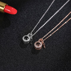Personalized Photo Name Projection Lock Key Couple Necklace New Custom Pendant Necklaces